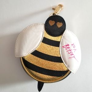 Betsey Johnson Bee Zipper Pouch Cosmetic Bag